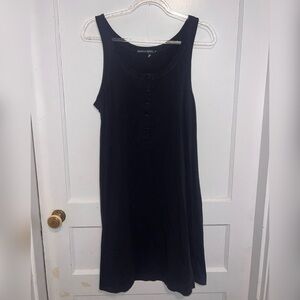 Gudrun Sjoden Oversized Cotton Sleeveless Knit Black Dress Tunic Tank Size M